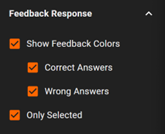The feedback response toggle settings
