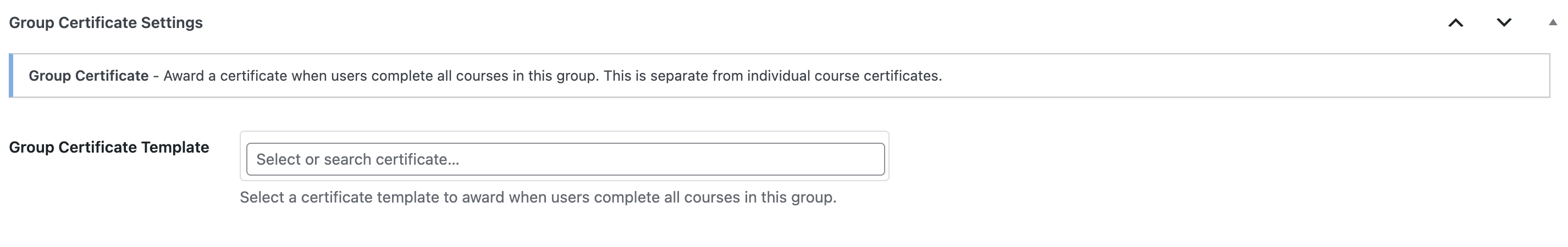 Certificate settings