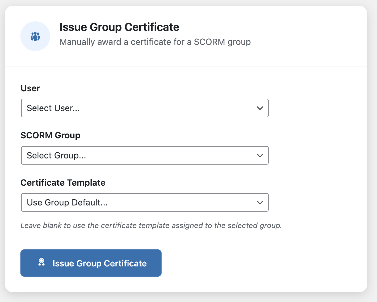 Issue group certificate