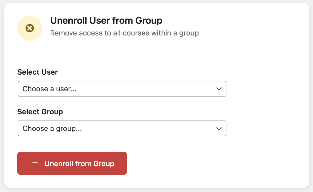 Unenroll from group
